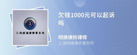 欠钱1000元可以起诉吗